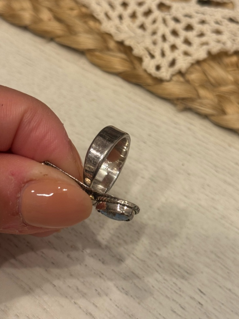 GOLDEN HILLS TURQUOISE 925 STERLING SILVER ADJUSTABLE RING - Picture 15 of 17